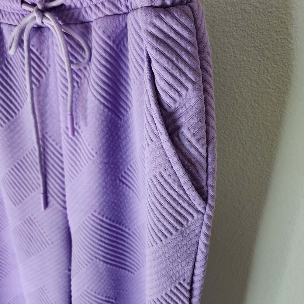 Jodifl Purple Textured Wide Leg Drawstring Pants - Picture 5 of 11